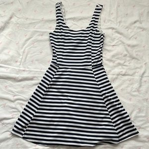 Blue and White Stripped Jersey Dress